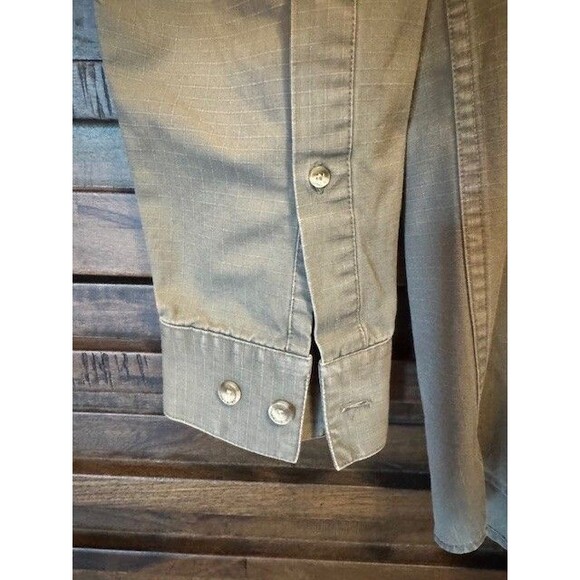 Browning Mens LRG Heavy Cotton Long Sleeve Button Front Hunting Shirt Green EUC - Picture 6 of 14